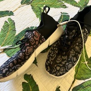 Stylish Black and Pink Patterned Sneakers